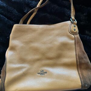 Coach Brown and Tan Leather & suede Shoulder Bag